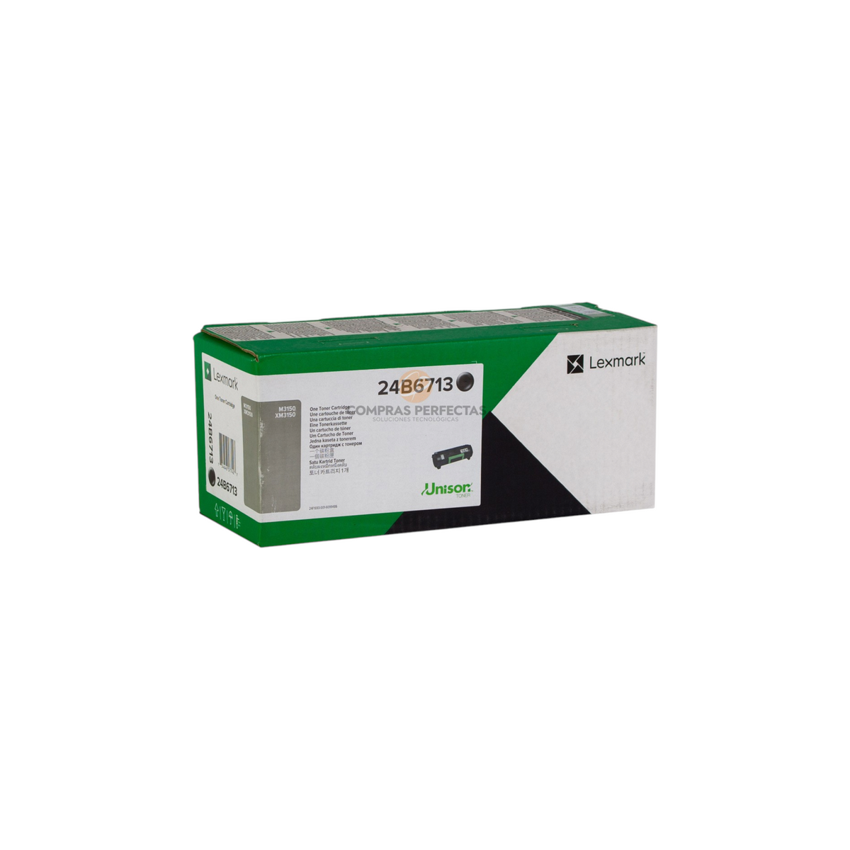 Caja de cartucho de tóner negro original Lexmark 24B6713 para impresoras láser monocromáticas de Compras Perfectas