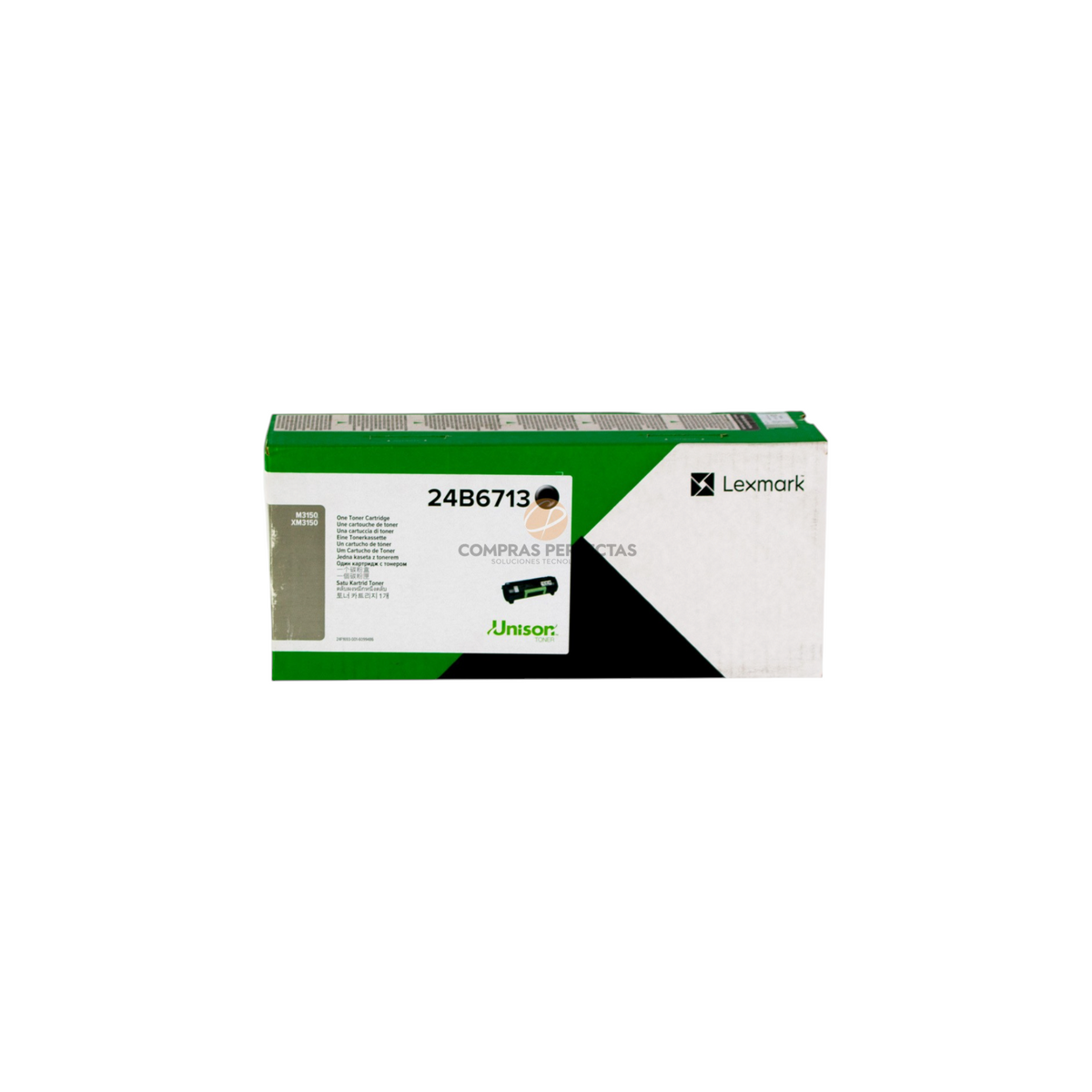 Caja de cartucho de tóner negro original Lexmark 24B6713 de Compras Perfectas para impresoras láser monocromáticas.