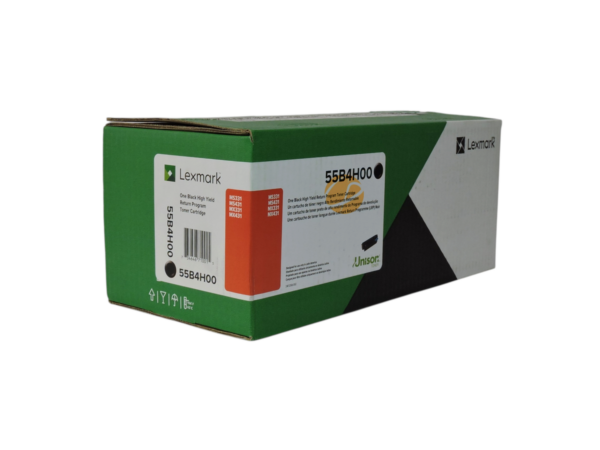 Caja de cartucho de tóner negro Lexmark 55B4H00 de Compras Perfectas para impresoras láser monocromáticas