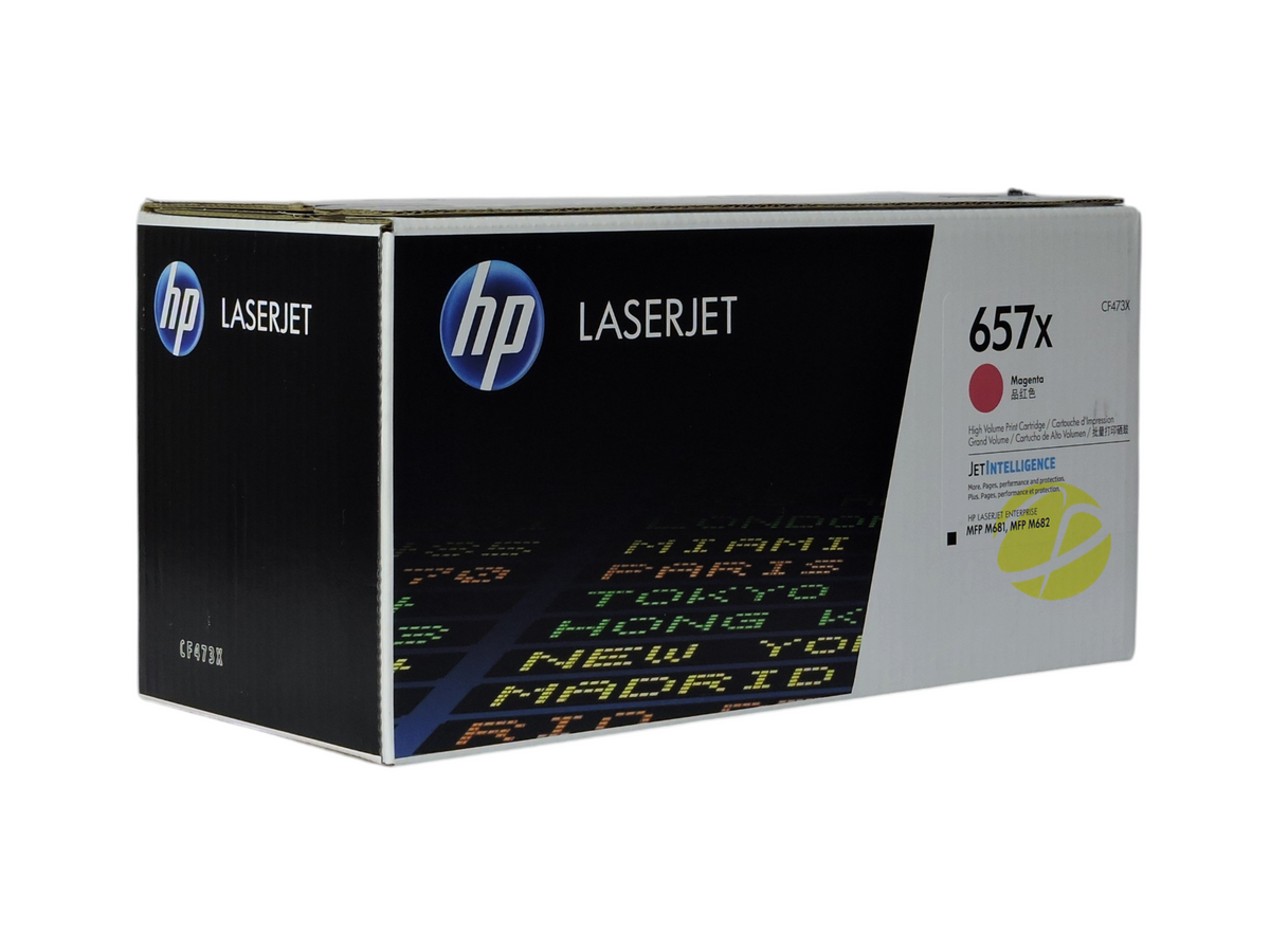 Caja de cartucho de tóner magenta original HP 657X de Compras Perfectas para impresoras LaserJet Enterprise