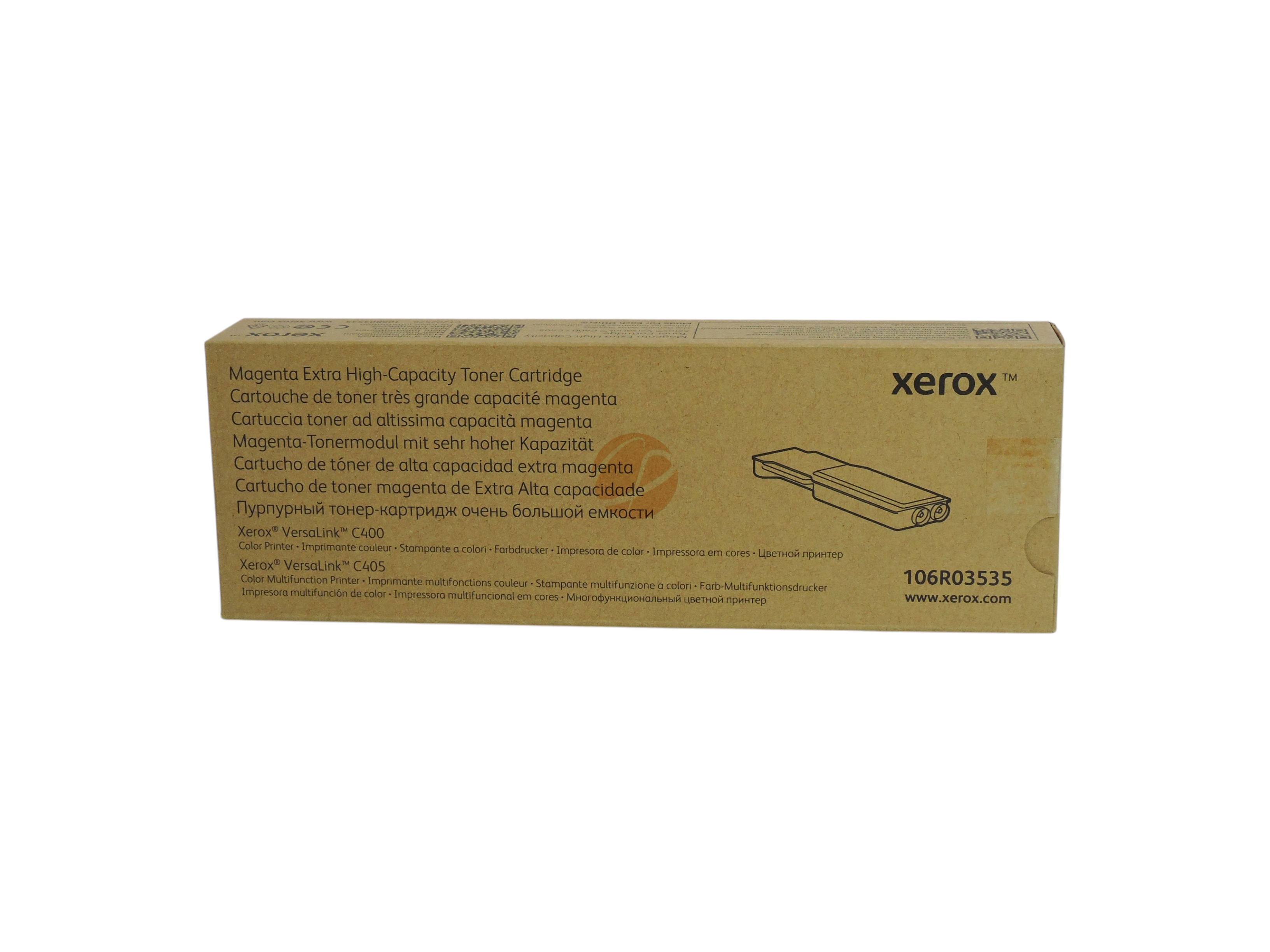 Caja de cartucho de tóner magenta original Xerox 106R03535 de Compras Perfectas para impresoras VersaLink C400 y C405