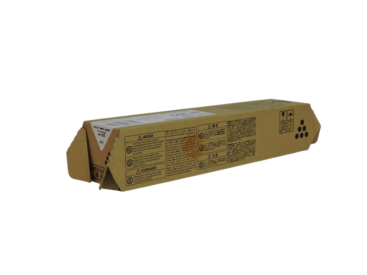 Cartucho de tóner negro original Ricoh MP305 de Compras Perfectas en su caja de cartón protectora con instrucciones