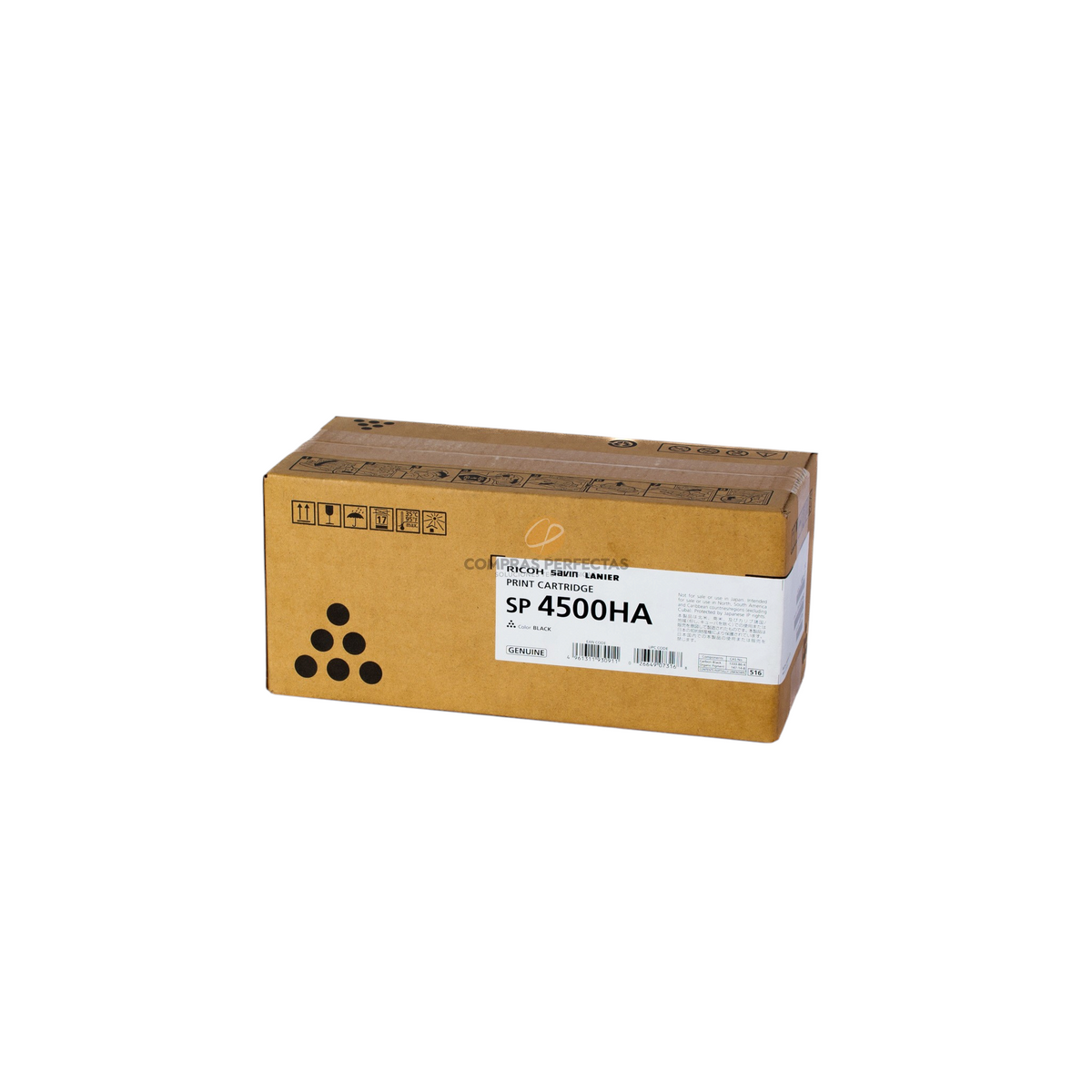 Cartucho de tóner negro original Ricoh SP 4500HA de Compras Perfectas en su caja de cartón para impresoras láser