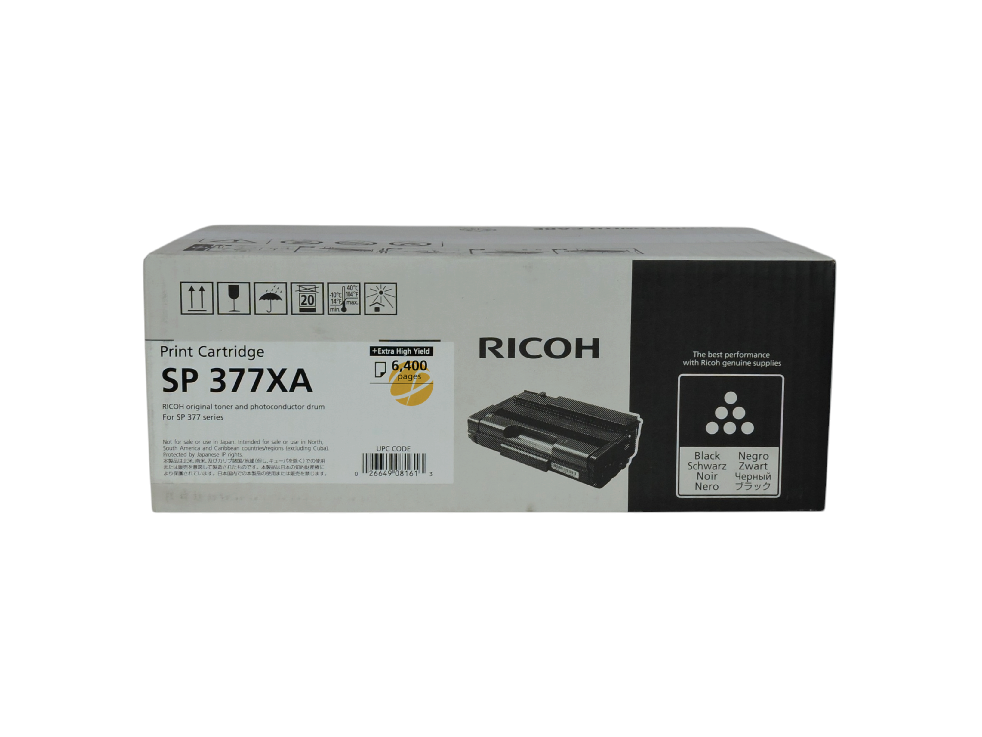 Caja de cartucho de tóner negro original Ricoh SP377XA de Compras Perfectas para impresoras láser monocromáticas