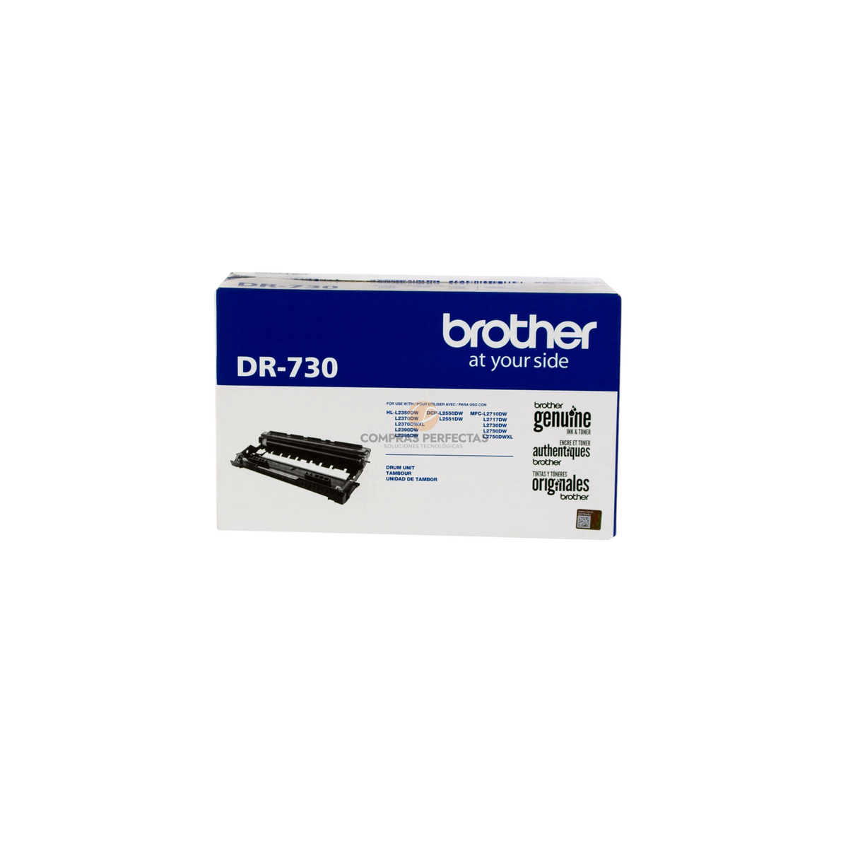 Caja de unidad de tambor original Brother DR-730 para impresoras láser monocromáticas de Compras Perfectas