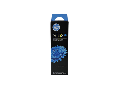 Botella de tinta cian original HP GT52 de Compras Perfectas para impresoras HP Ink Tank con sistema antiderrame